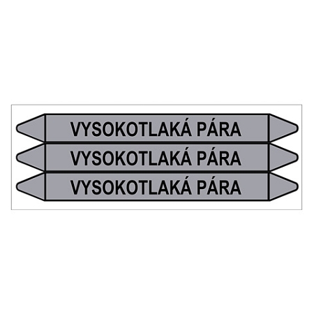 Značení potrubí, vysokotlaká pára,3 ks, 355 × 37 mm
